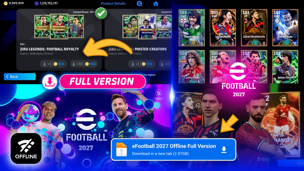 eFootball-2027-Offline-fULL-1024x576 Download eFootball 2027 Mobile Offline Full Version | Unlimited Coins & GP